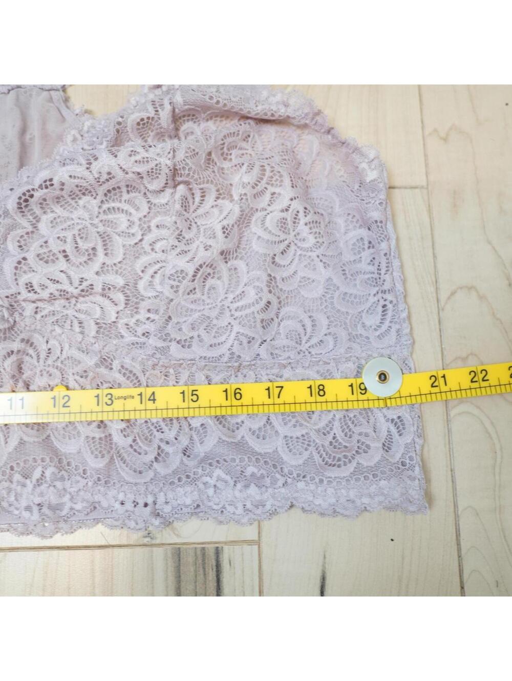 Muted Pink Lace Racerback Bralette Coquette Romantic Lingerie Style XL - Picture 3 of 4